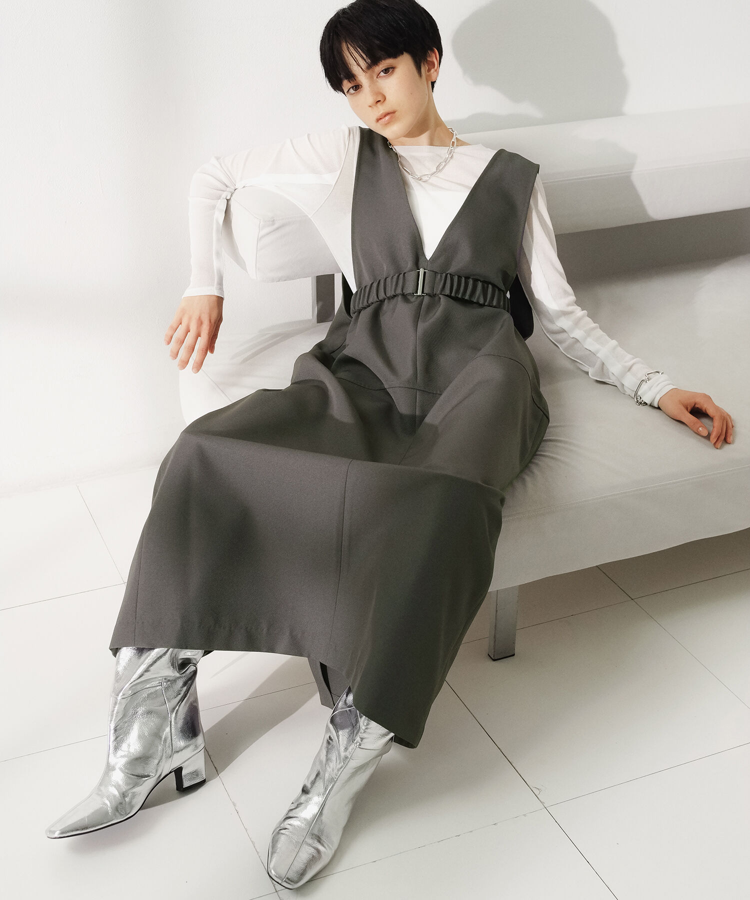 ADAM ET ROPE'「ナロースクエアトゥロングブーツ」|その他|