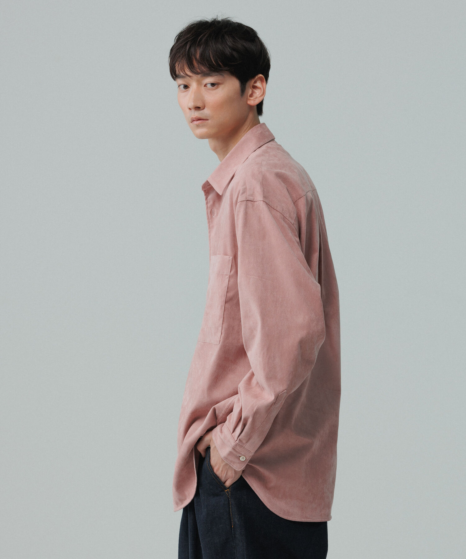 ADAM ET ROPE'「【小松マテーレ】コマスエード ビッグシルエットシャツ / イージーケア / 3シーズン着用可能 / ユニセック」|シャツ・ブラウス|