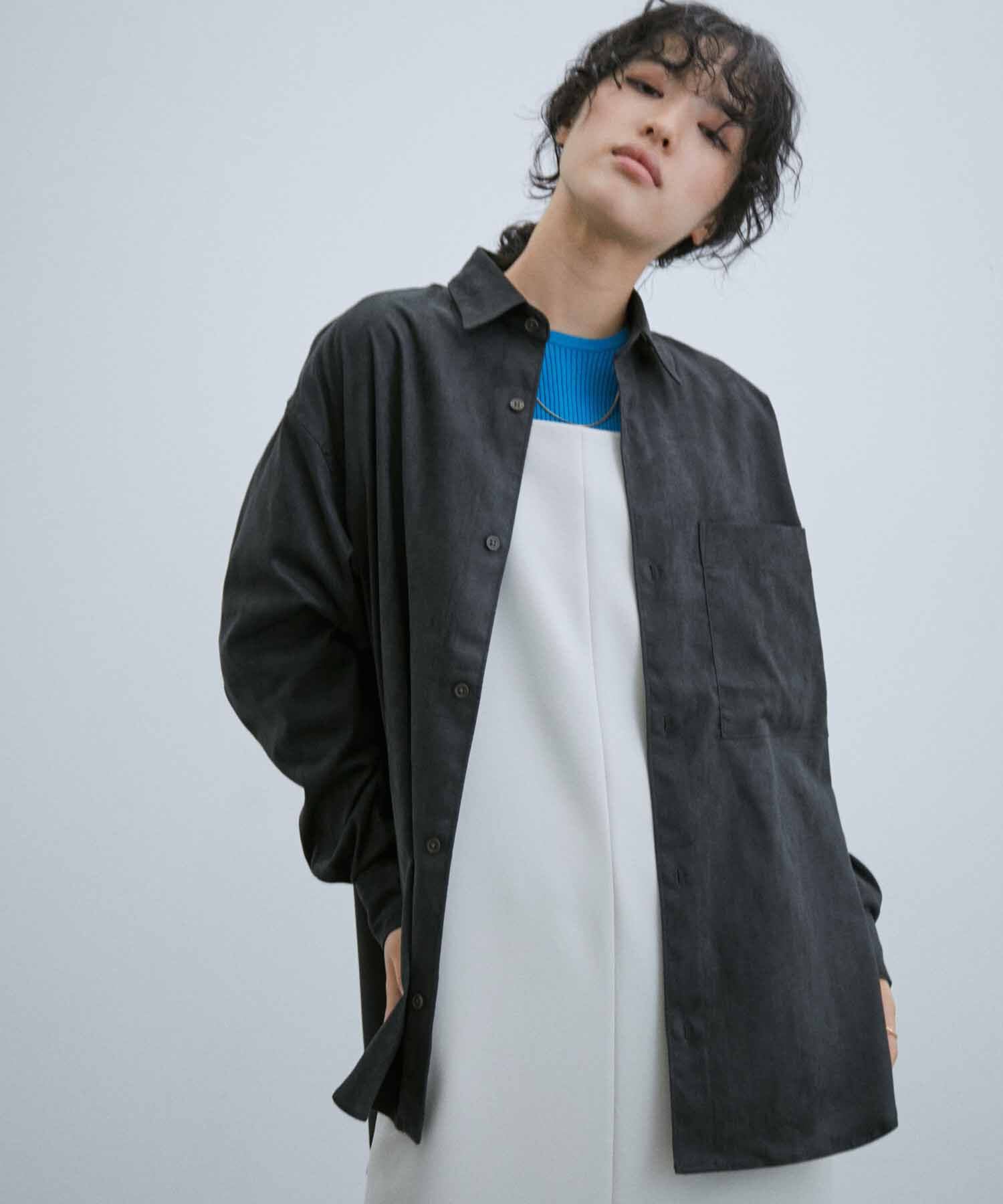 ADAM ET ROPE'「【小松マテーレ】コマスエード ビッグシルエットシャツ / イージーケア / 3シーズン着用可能 / ユニセック」|シャツ・ブラウス|