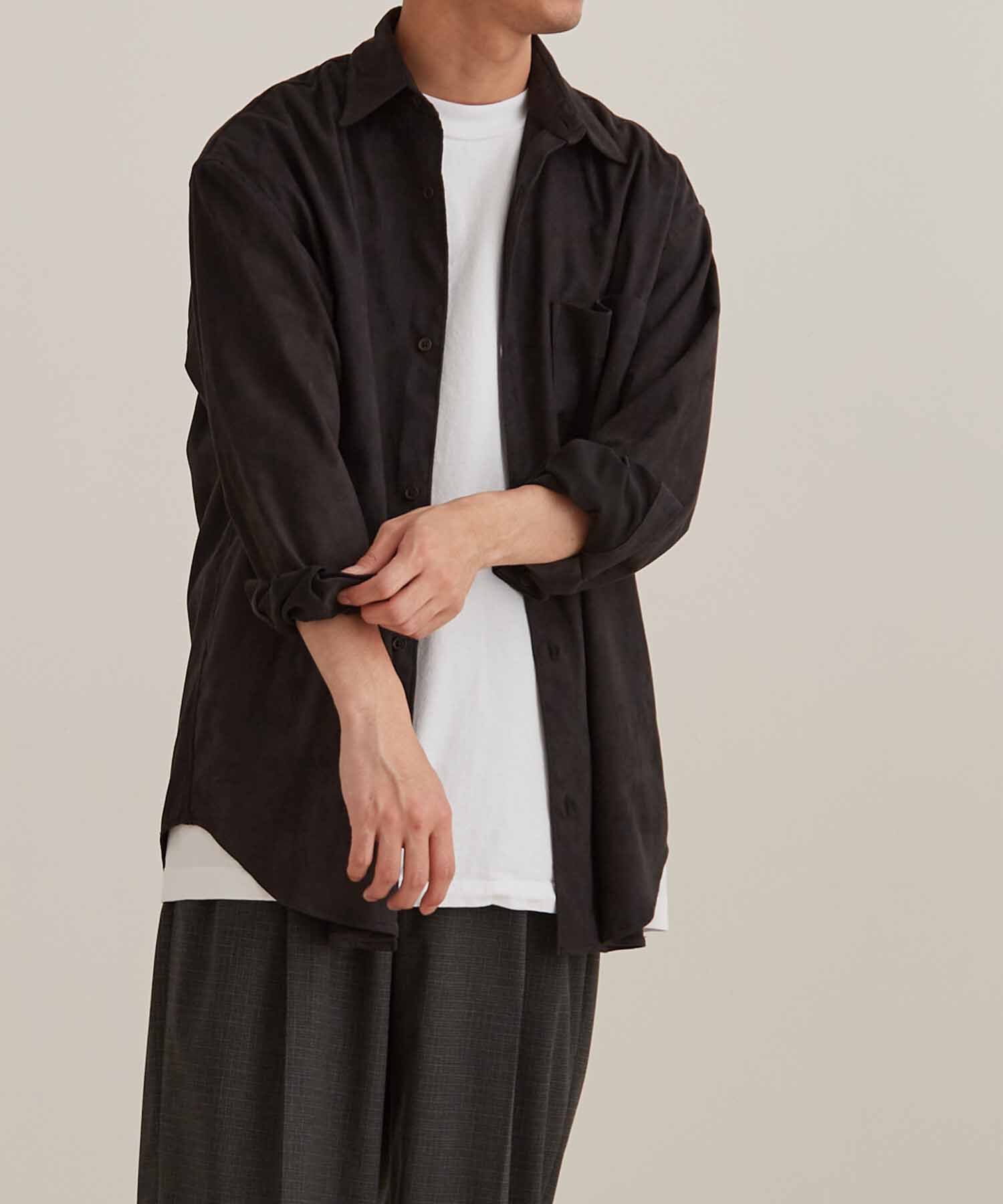 ADAM ET ROPE'「【小松マテーレ】コマスエード ビッグシルエットシャツ / イージーケア / 3シーズン着用可能 / ユニセック」|シャツ・ブラウス|