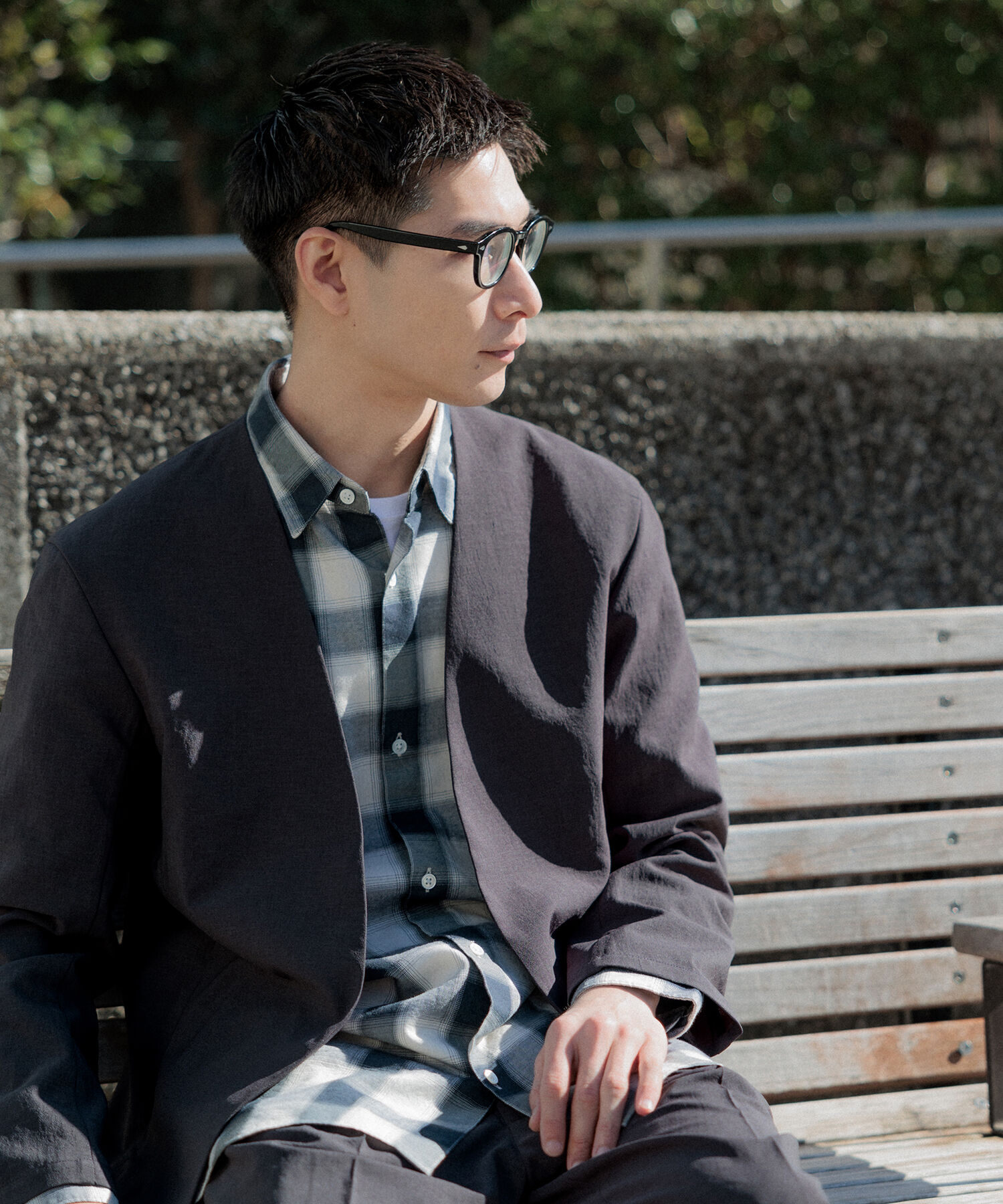 ADAM ET ROPE'「2点セット【RIRANCHA / リランチェ】セットアップ / ノーカラージャケット＆イージーパンツ / イージーケア」|スーツ|