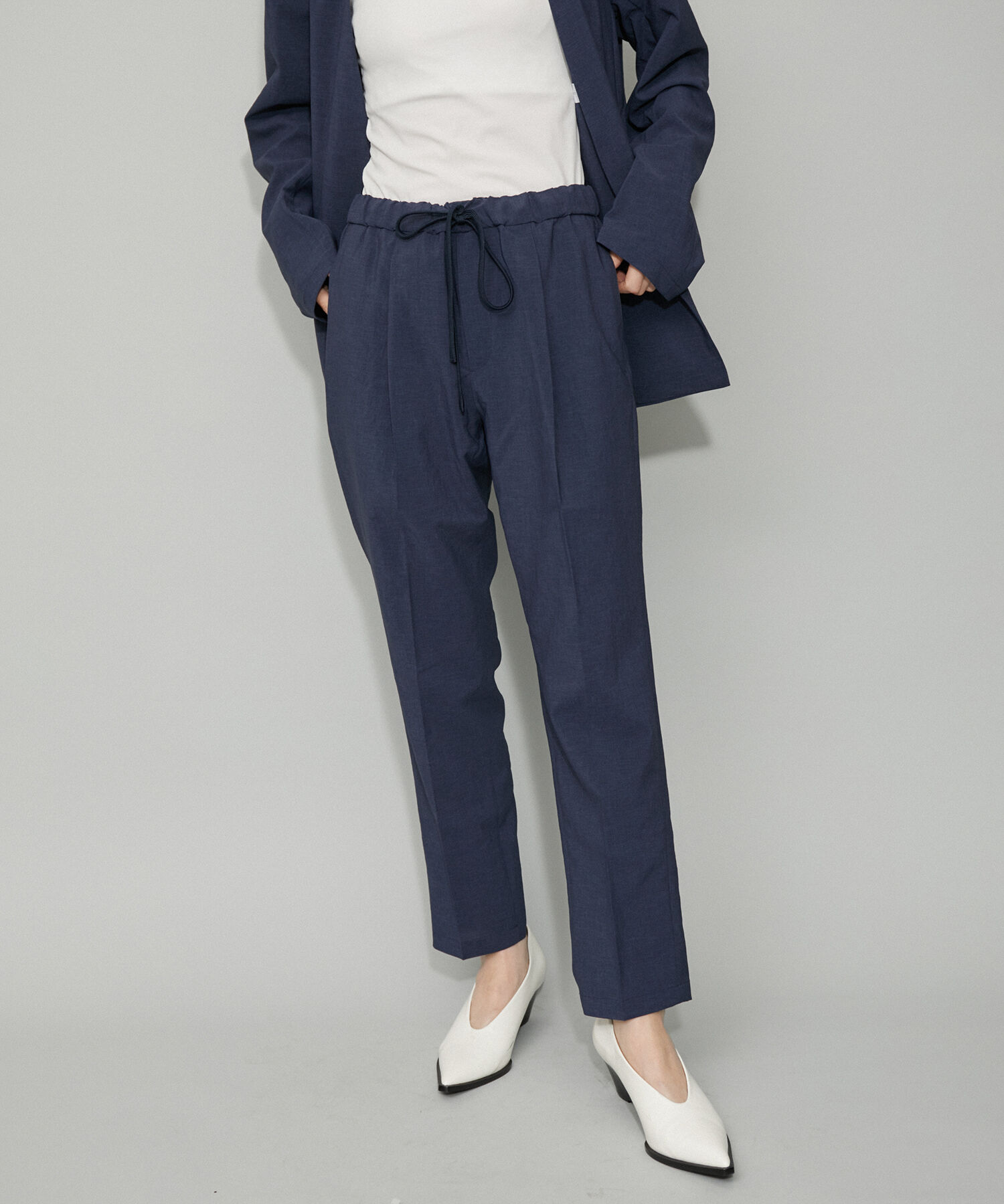 ADAM ET ROPE'「2点セット【RIRANCHA / リランチェ】セットアップ / ノーカラージャケット＆イージーパンツ / イージーケア」|スーツ|