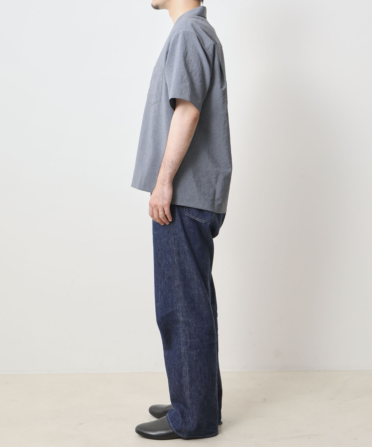 ADAM ET ROPE'「《接触冷感・吸水速乾・イージーケア》 ショートスリーブ オープンカラーシャツ / ユニセックス」|シャツ・ブラウス|