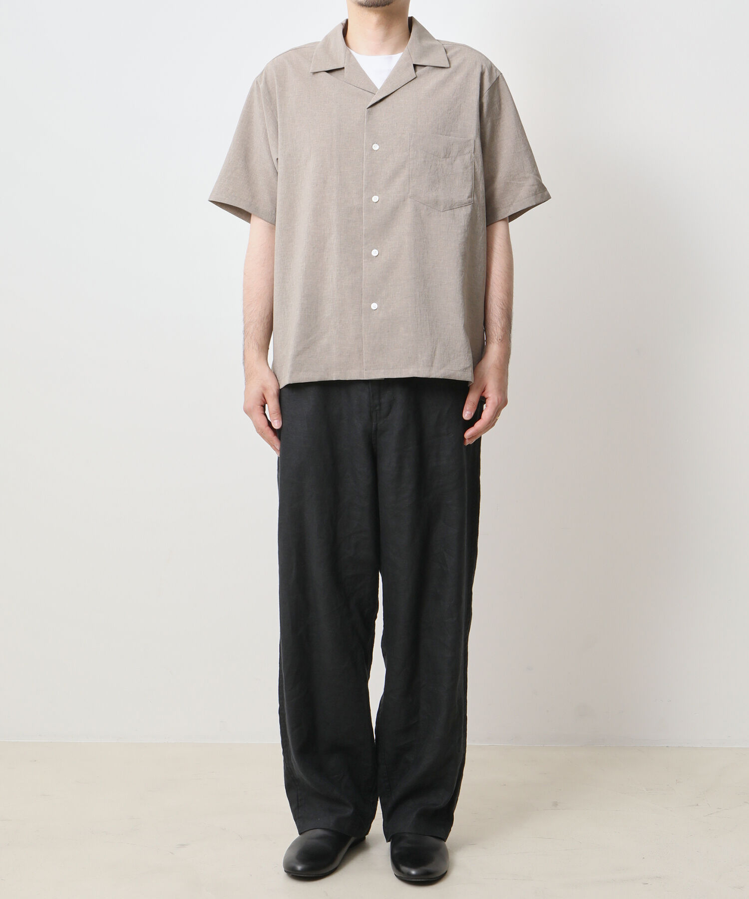 ADAM ET ROPE'「《接触冷感・吸水速乾・イージーケア》 ショートスリーブ オープンカラーシャツ / ユニセックス」|シャツ・ブラウス|