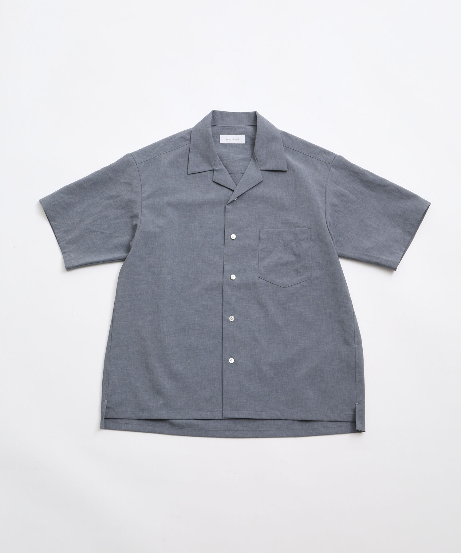 ADAM ET ROPE'「《接触冷感・吸水速乾・イージーケア》 ショートスリーブ オープンカラーシャツ / ユニセックス」|シャツ・ブラウス|