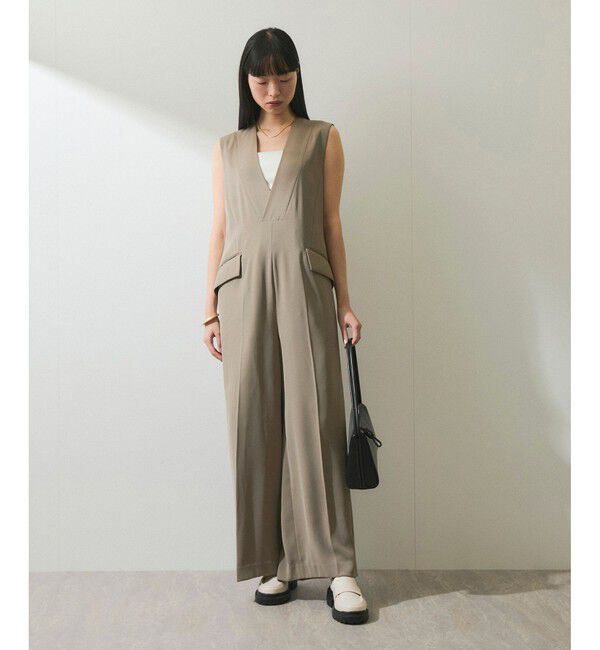 ADAM ET ROPE'「【WEB限定】Vネックロンパース」|オールインワン|
