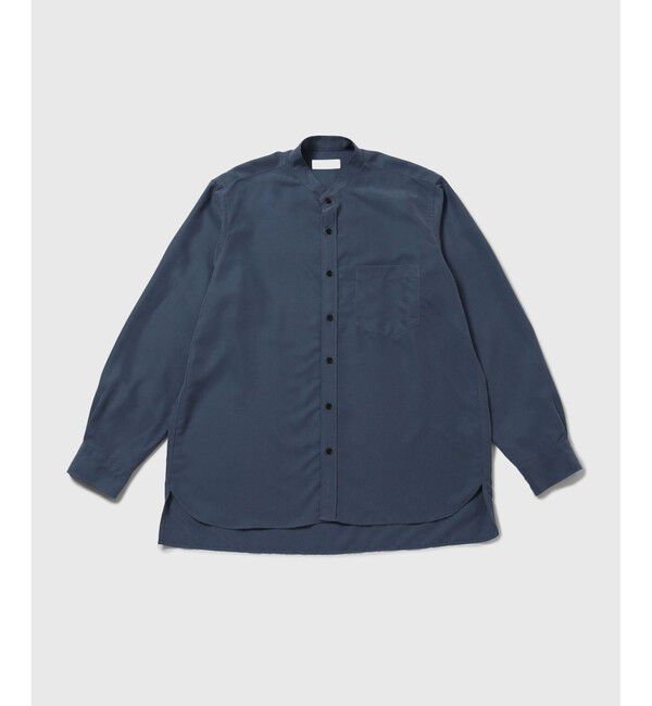 ADAM ET ROPE'「リラックス ドレープ レーヨン バンドカラーシャツ  / ロングシーズン着用可能」|シャツ・ブラウス|