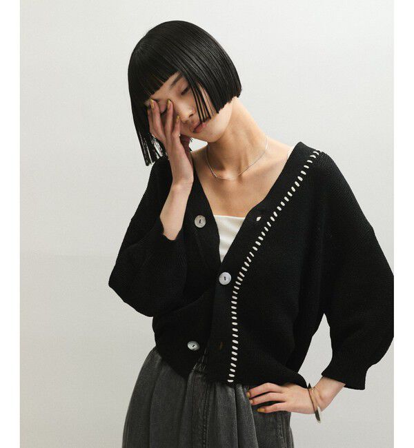 ADAM ET ROPE'「ペーパーシルクMIXカーディガン」|カーディガン|