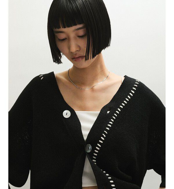 ADAM ET ROPE'「ペーパーシルクMIXカーディガン」|カーディガン|
