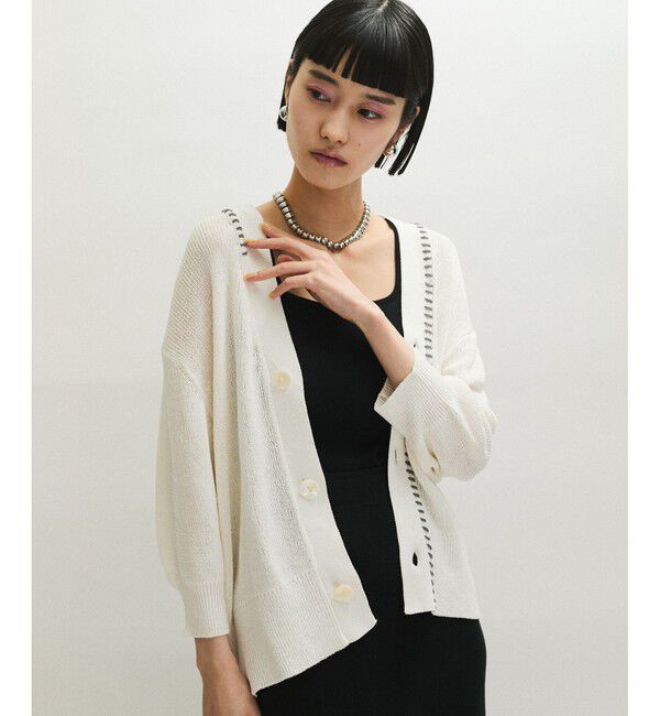 ADAM ET ROPE'「ペーパーシルクMIXカーディガン」|カーディガン|