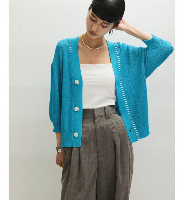 ADAM ET ROPE'「ペーパーシルクMIXカーディガン」|カーディガン|