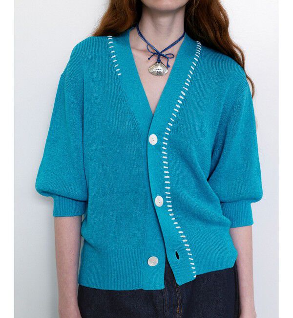 ADAM ET ROPE'「ペーパーシルクMIXカーディガン」|カーディガン|