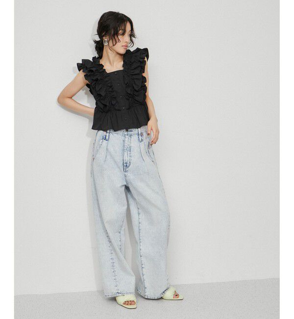 ADAM ET ROPE'「ペタルフリルブラウス」|シャツ・ブラウス|