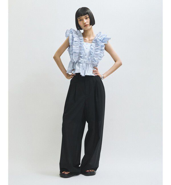 ADAM ET ROPE'「ペタルフリルブラウス」|シャツ・ブラウス|