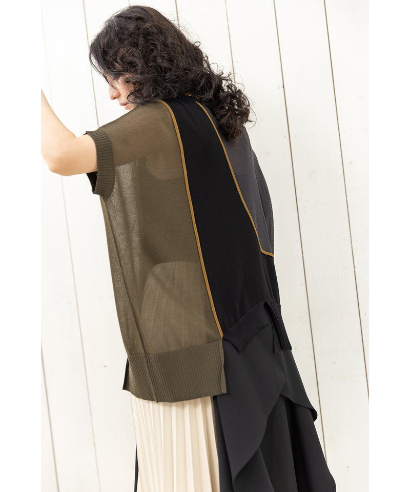  「ライン切替ニットプルオーバー」|ニット・セーター|