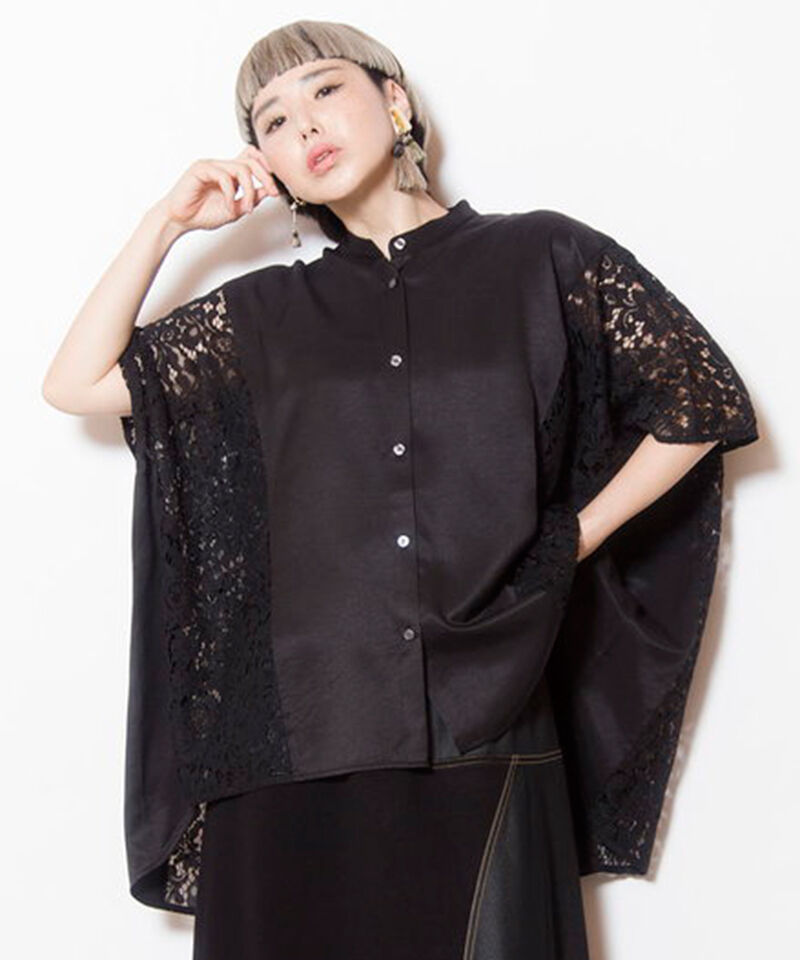  「切替ワイドブラウス」|シャツ・ブラウス|BLACK