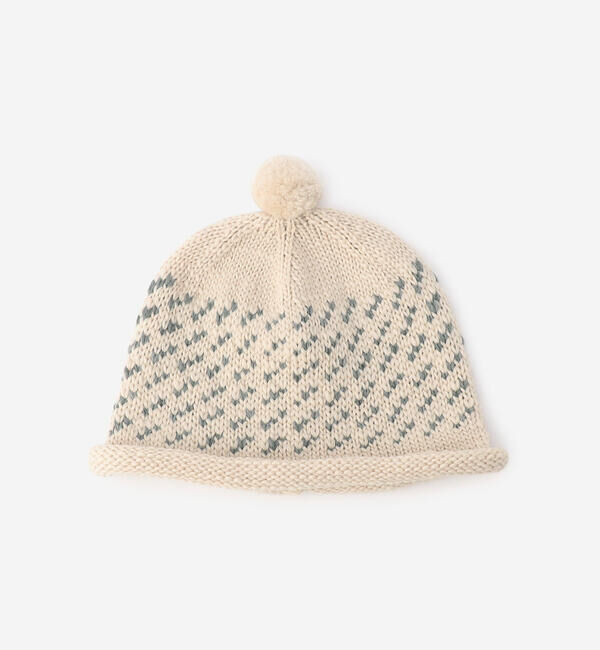  「cableami | ジャカード ニットキャップ」|ニット帽|ECRU