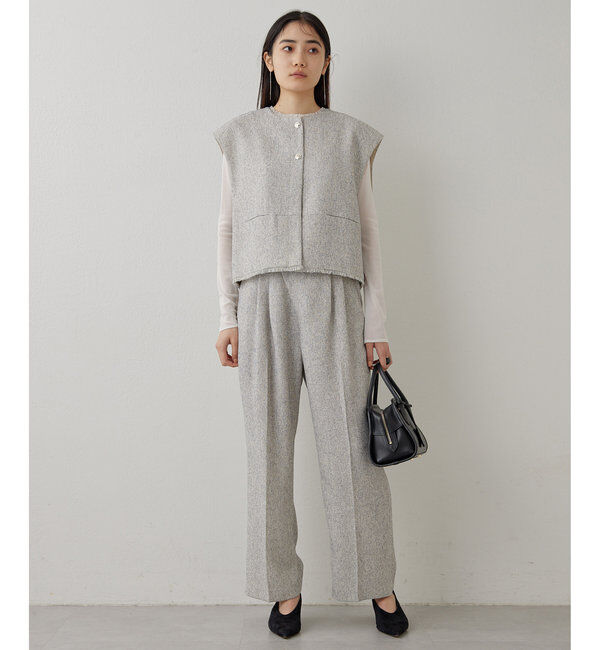 THE PAUSE「【THE PAUSE】ツイードショートジレ」|ベスト・ジレ|