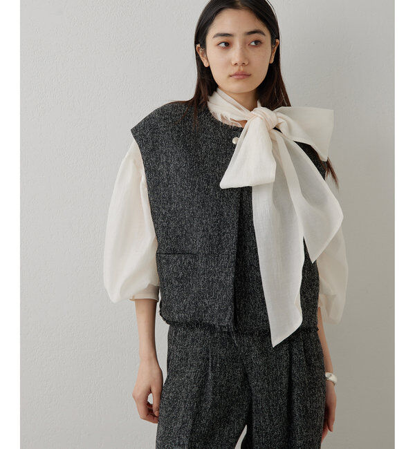 THE PAUSE「【THE PAUSE】ツイードショートジレ」|ベスト・ジレ|