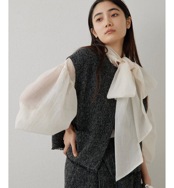 THE PAUSE「【THE PAUSE】ツイードショートジレ」|ベスト・ジレ|