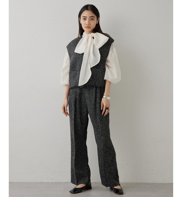 THE PAUSE「【THE PAUSE】ツイードショートジレ」|ベスト・ジレ|