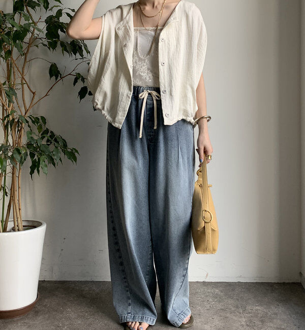  「【WEB限定】リネンライクジレ」|ベスト・ジレ|