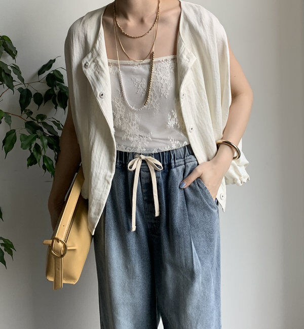  「【WEB限定】リネンライクジレ」|ベスト・ジレ|