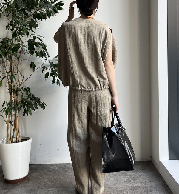  「【WEB限定】リネンライクジレ」|ベスト・ジレ|