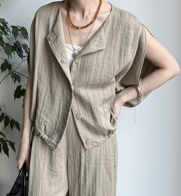  「【WEB限定】リネンライクジレ」|ベスト・ジレ|