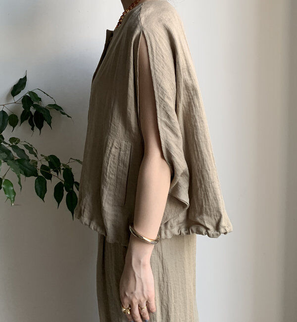  「【WEB限定】リネンライクジレ」|ベスト・ジレ|