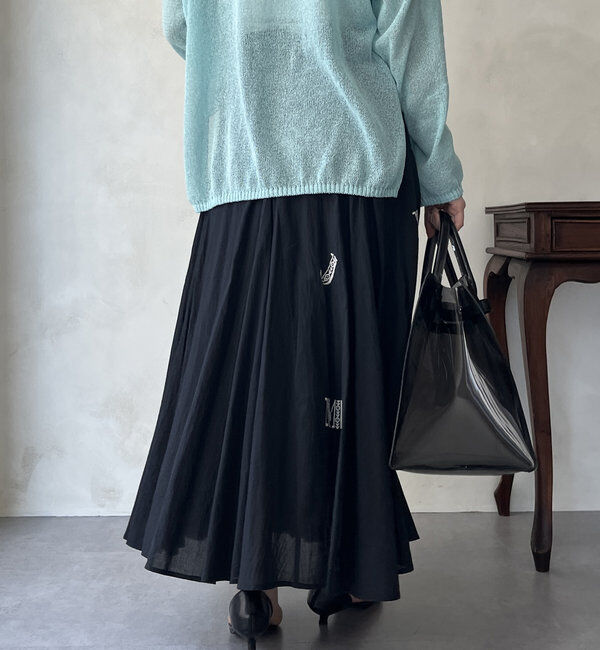  「【WEB限定】インド綿刺繍フレアスカート」|スカート|