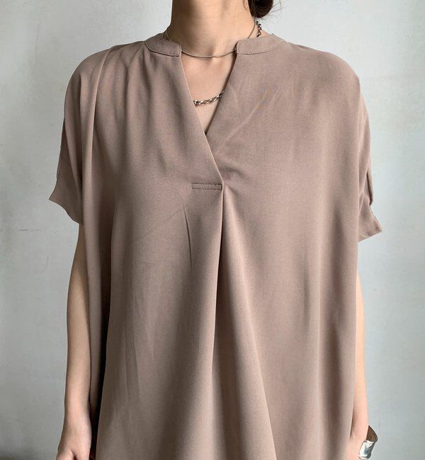  「【WEB限定】ライトジョーゼットスキッパーギャザーチュニック」|シャツ・ブラウス|