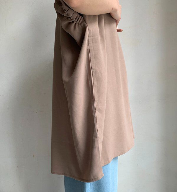  「【WEB限定】ライトジョーゼットスキッパーギャザーチュニック」|シャツ・ブラウス|