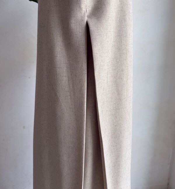  「【WEB限定】リネン混深Vジャンスカ」|ワンピース|