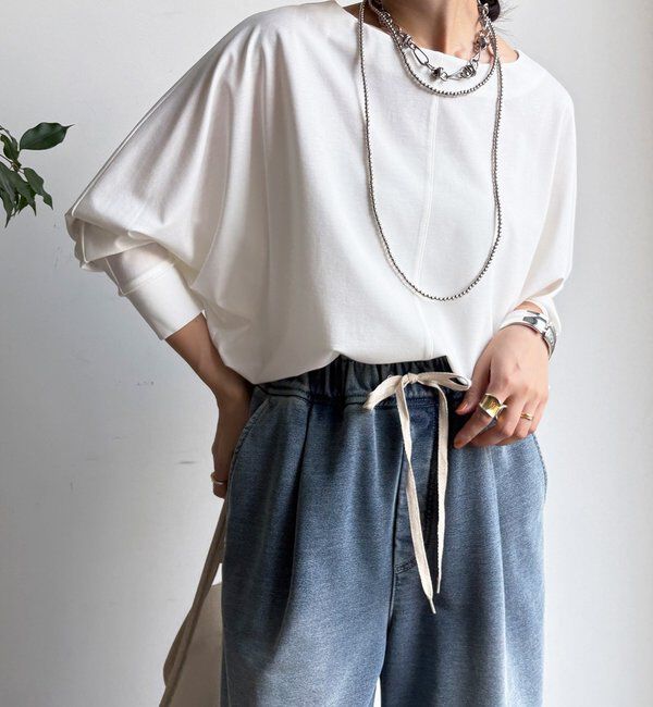  「バック布帛切替プルオーバー」|シャツ・ブラウス|オフホワイト