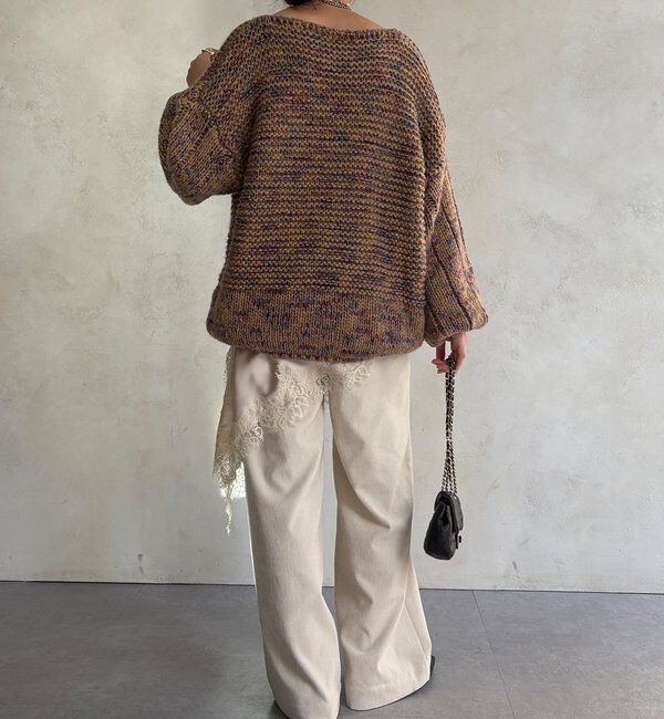  「MIXヤーンVネックプルオーバー」|ニット・セーター|