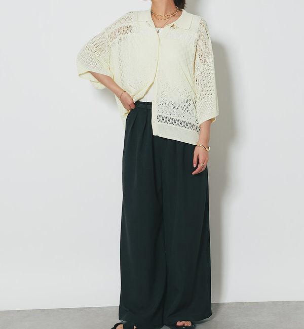  「《繊細な美しさを演出》レース編みニットカーディガン」|ニット・セーター|