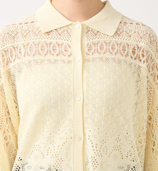  「《繊細な美しさを演出》レース編みニットカーディガン」|ニット・セーター|
