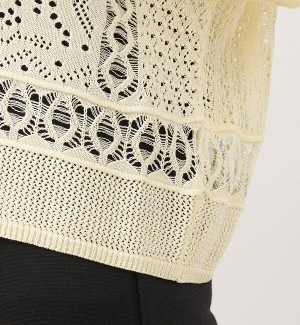  「《繊細な美しさを演出》レース編みニットカーディガン」|ニット・セーター|