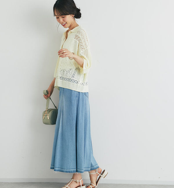  「《繊細な美しさを演出》レース編みニットカーディガン」|ニット・セーター|