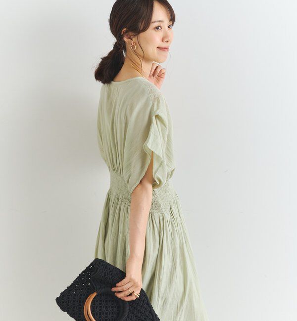  「《綿100％・一枚で着映え》刺繍ウエストシャーリングワンピース」|その他|