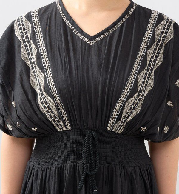  「《綿100％・一枚で着映え》刺繍ウエストシャーリングワンピース」|その他|