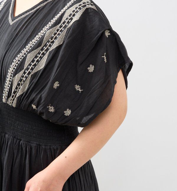  「《綿100％・一枚で着映え》刺繍ウエストシャーリングワンピース」|その他|