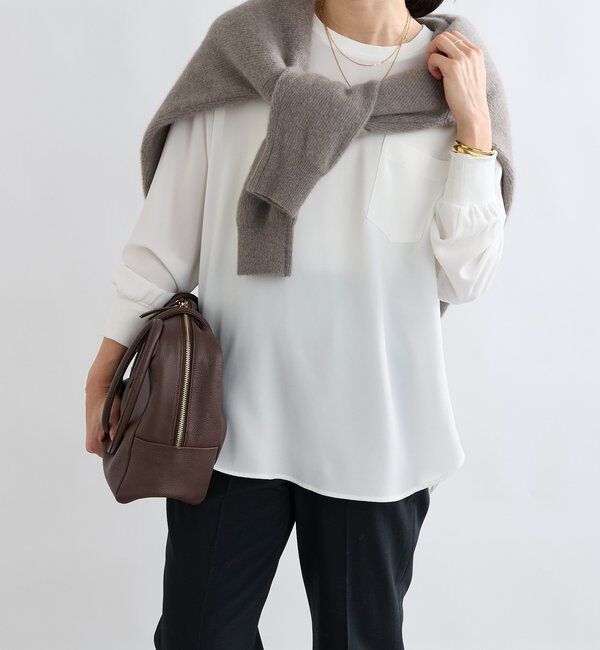  「【さらっと着やすい！/冷房・日焼け対策◎】ジョーゼットポケットブラウス」|シャツ・ブラウス|