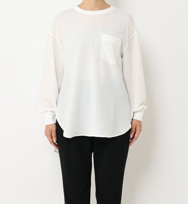  「【さらっと着やすい！/冷房・日焼け対策◎】ジョーゼットポケットブラウス」|シャツ・ブラウス|