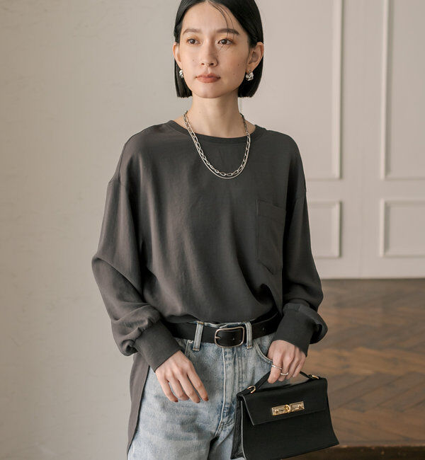  「【さらっと着やすい！/冷房・日焼け対策◎】ジョーゼットポケットブラウス」|シャツ・ブラウス|