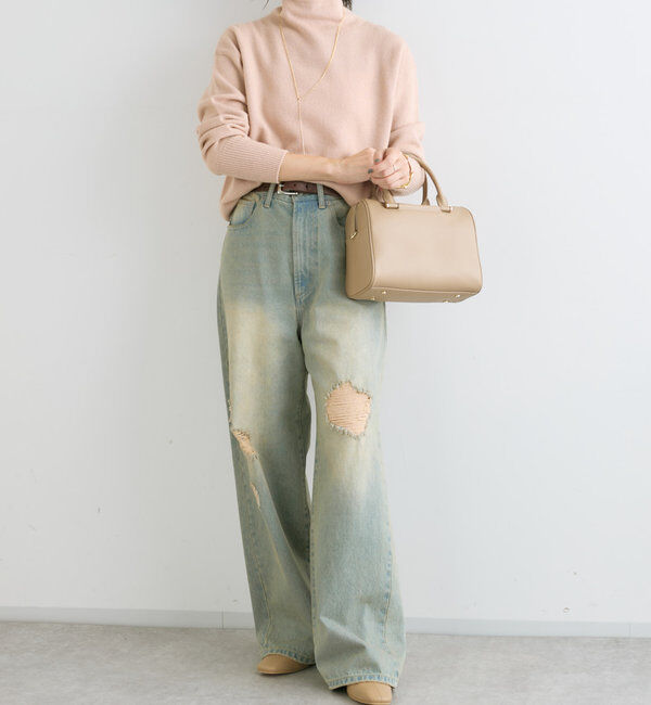  「【MONN.:.(モン)】ハイライズダメージDENIM」|デニム|