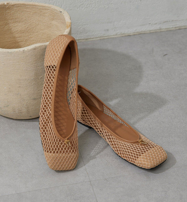  「【2.718】メッシュフラットシューズ」|その他|キャメル