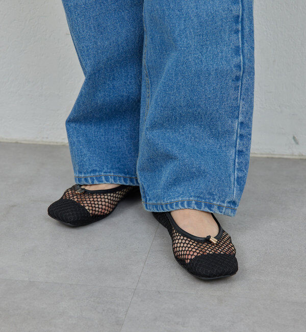  「【2.718】メッシュフラットシューズ」|その他|ブラック