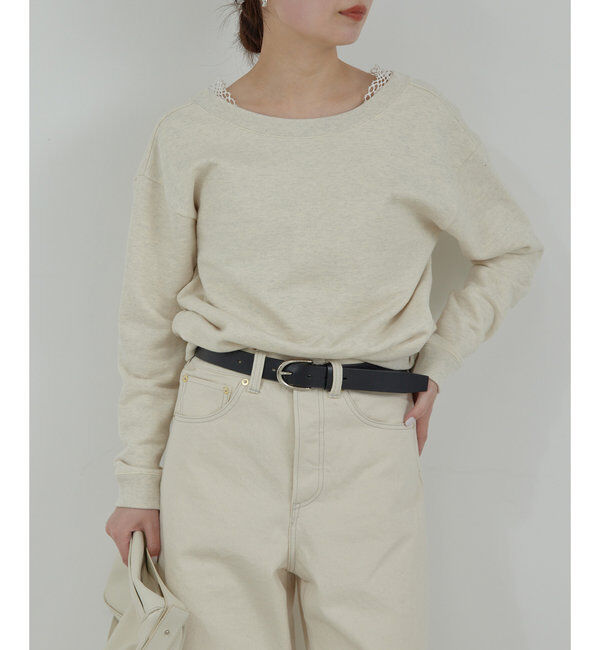  「【HERITANOVUM】レース付き裏毛スウェット」|Tシャツ・カットソー|